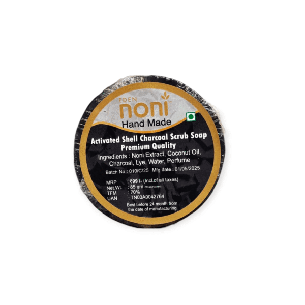 Eden Noni Activated Shell Charcoal Handmade Soap 1